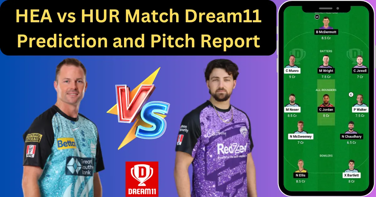 HEA vs HUR Match Dream11 Prediction and Pitch Report