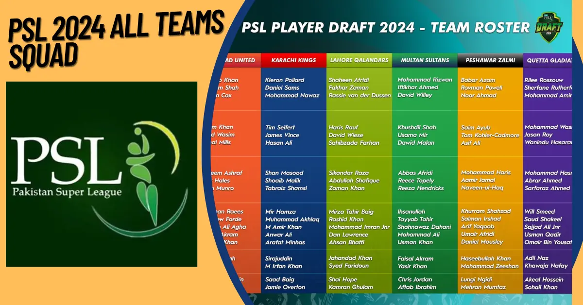 PSL 2024 All Teams Squad